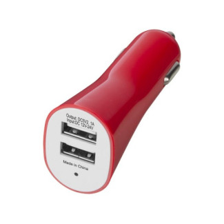 Chargeur voiture 2 Ports USB 2.1A 12V (Rouge)