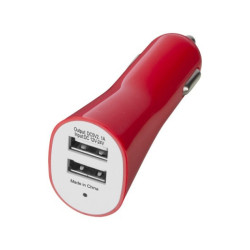 Chargeur voiture 2 Ports USB 2.1A 12V (Rouge)