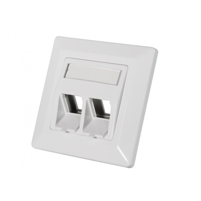 LogiLink Mounted box For 2 Keystone Modules 45° slanted outlet white NK4020