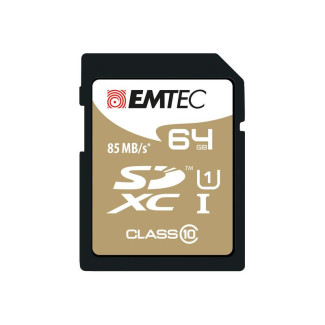 SDXC 64Go Emtec CL10 EliteGold UHS-I 85MB/s - Sous blister 