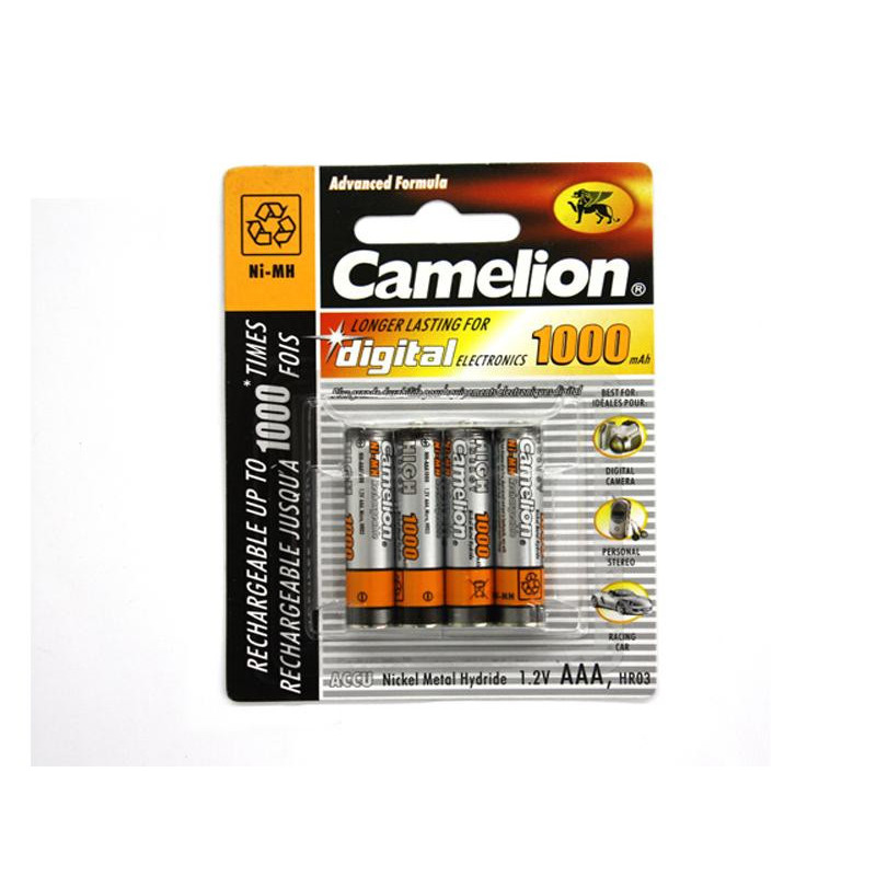 Camelion Pack de 4 piles AAA Micro 1000mAH