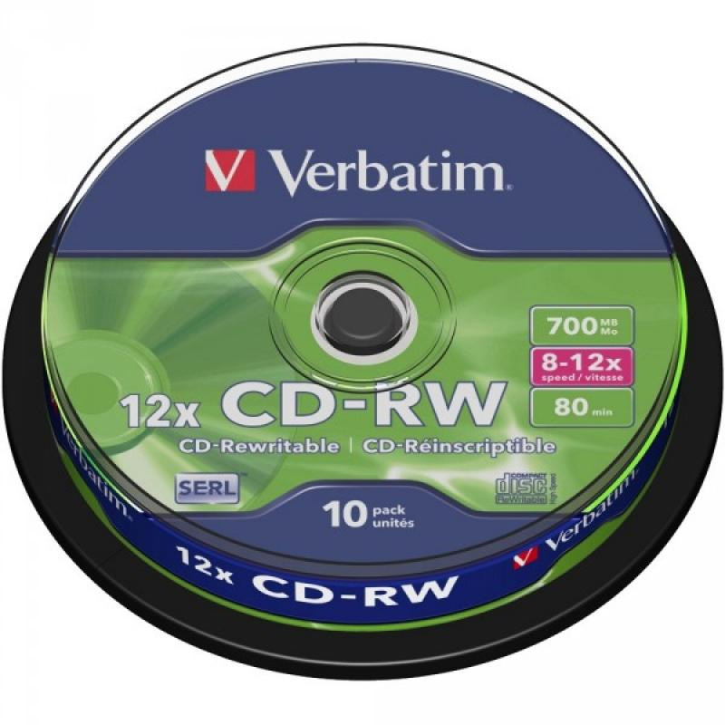 CD-RW 80 Verbatim 12x 10er Cakebox 43480 CD-RW 80 Verbatim 12x 10er Cakebox 43480