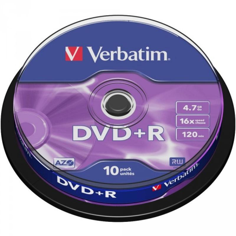 DVD+R 4.7GB Verbatim 16x 10er Cakebox 43498 DVD+R 4.7GB Verbatim 16x 10er Cakebox 43498