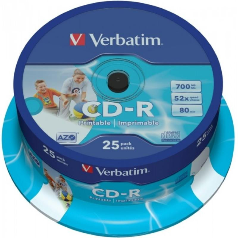 Pack de 25 CD-R 80 Verbatim 52x DLP Inkjet blanc 43439 Pack de 25 CD-R 80 Verbatim 52x DLP Inkjet blanc 43439