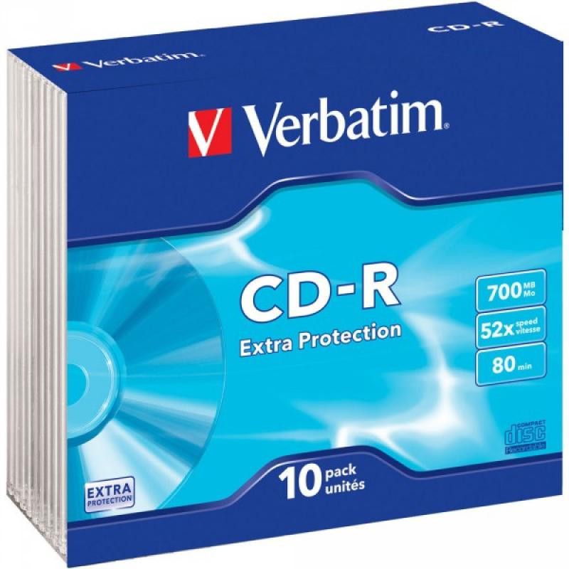 Pack de 10 CD-R 80 Verbatim 52x EP Slim Case 43415 Pack de 10 CD-R 80 Verbatim 52x EP Slim Case 43415