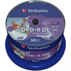 Pack de 50 DVD+R 8.5GB Verbatim 8x IW 50 CB 43703