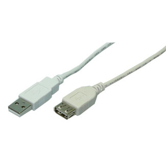 Rallonge USB 2.0 LogiLink prise mâle femelle Gris 2m (CU0010)