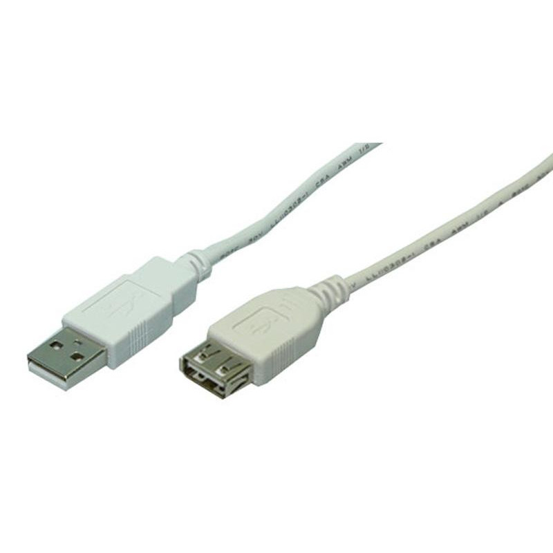 Rallonge USB 2.0 LogiLink prise mâle femelle Gris 2m (CU0010)