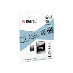 Emtec memory card microSDXC 64GB Classic + adapter CL 10