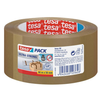 Tesa Klebeband Ultra Strong PVC 50mm/66 Meter (57177 Braun)