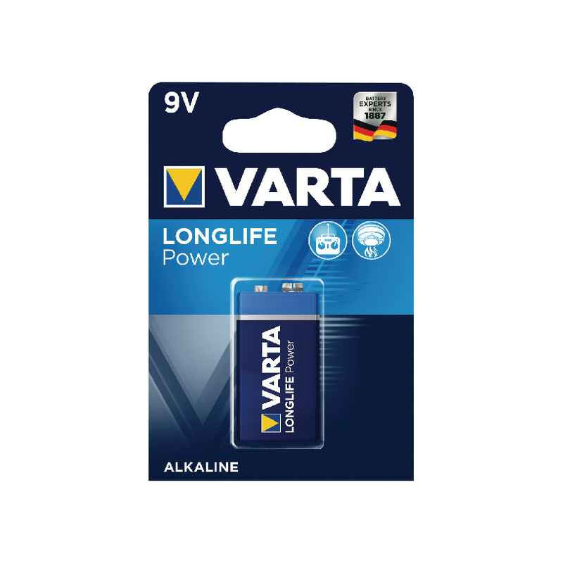 Pile alcaline Varta Bloc d\'alimentation électrique longue durée. 9V (1 pcs) Pile alcaline Varta Bloc d\'alimentation électrique longue durée. 9V (1 pcs)