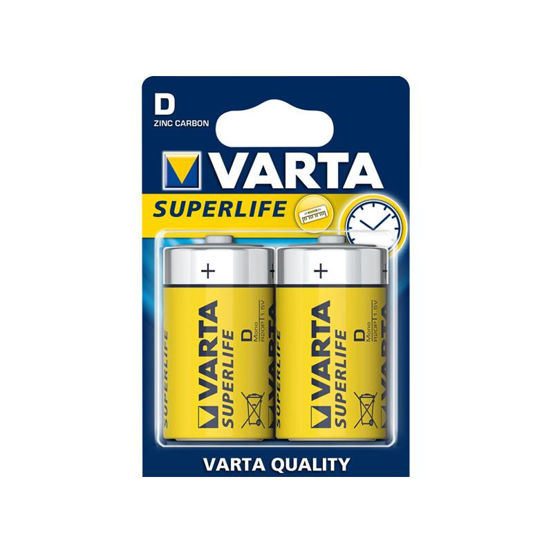 Varta Pack de 2 piles Superlife R20 Mono D Varta Pack de 2 piles Superlife R20 Mono D