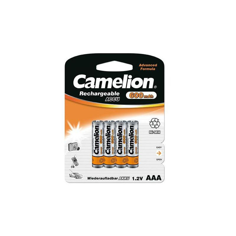 Camelion Pack de 4 piles rechargeables  AAA Micro 600mAh