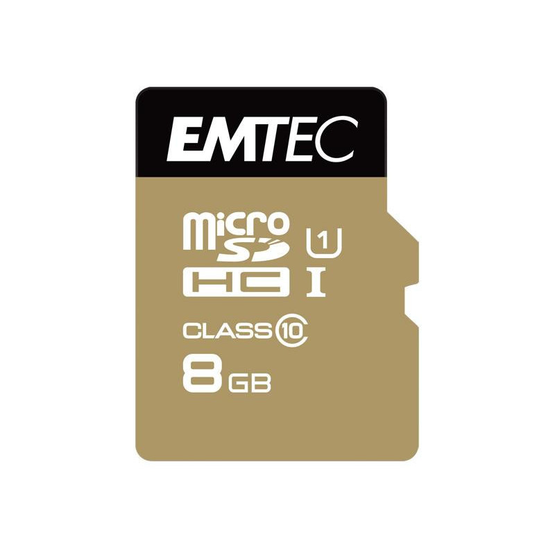 Emtec memory card microSDHC 8GB UHS-I Elite Gold+ + Adapter CL 10