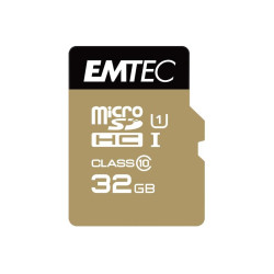 Emtec memory card microSDHC 32GB UHS1 U1 Gold+ + adapter CL 10