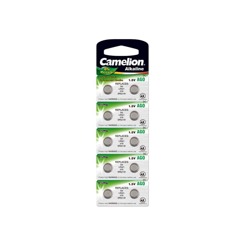 Pack de 10 piles Camelion Alcaline AG0 0% Mercury/Hg