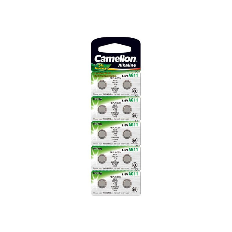 Pack de 10 piles Camelion Alcaline AG11 0% Mercury/Hg
