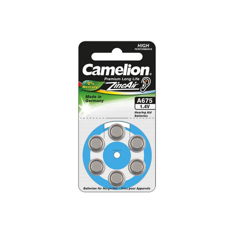 6 piles pour appareil auditif Camelion Zinc-Air A675 0% Mercury/Hg - Bleu 6 piles pour appareil auditif Camelion Zinc-Air A675 0% Mercury/Hg - Bleu