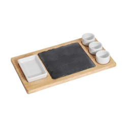 MK Bamboo DÜSSELDORF - Set Chip & Dip avec planche à découper (6 pièces)