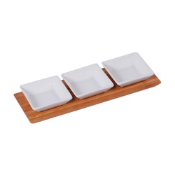 MK Bamboo MÜNCHEN - Set coupelles apéritif sur plateau (4 pièces)