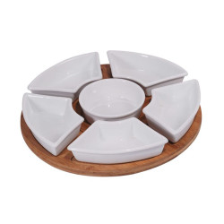 MK Bamboo FRANKFURT - Set coupelles apéritif sur plateau (7 pièces)
