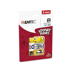 EMTEC Pack de 3 clés USB 8Go Looney Tunes LT01