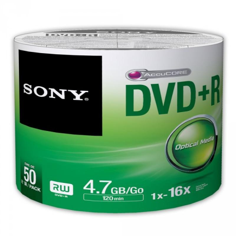 Sony DVD+R 4.7 Go 16x Pack de 50 (50DPR47SB)
