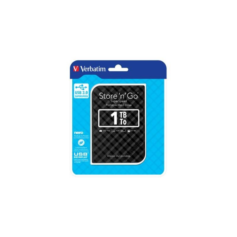 HDD 6.35cm (2.5) USB3 1To Verbatim Store n Go GEN2 Noir 53197 HDD 6.35cm (2.5) USB3 1To Verbatim Store n Go GEN2 Noir 53197