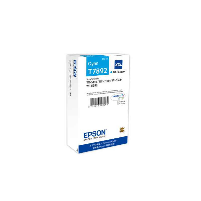 Epson Encre Cyan XXL (4 000 p) cartouche d\'encre C13T789240