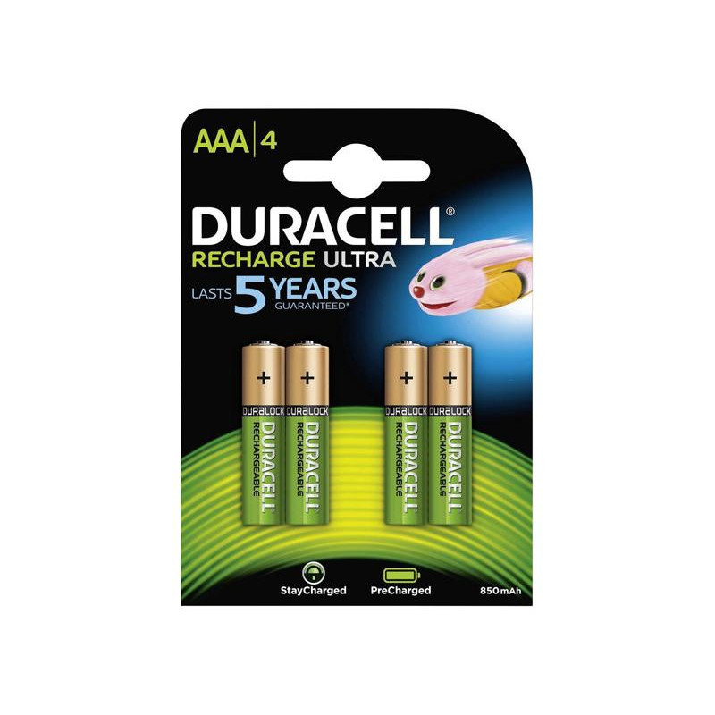 Pack de 4 piles rechargeables Duracell AAA Micro 900mAh Pack de 4 piles rechargeables Duracell AAA Micro 900mAh