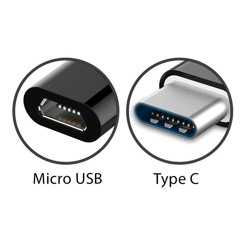 Adaptateur microUSB - USB Type-C (Argenté) Adaptateur microUSB - USB Type-C (Argenté)