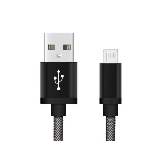 Reekin Chargeur USB micro (Android) - 1.0 mètre (Noir-Filet de poisson)