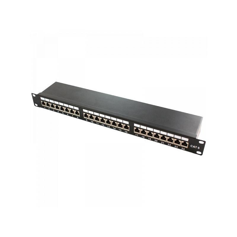 Panneau encastrable Logilink 19-mounting Cat.6 STP 24 ports. noir (NP0048)