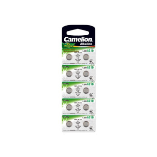 Pack de 10 piles Camelion Alcaline AG10 0% Mercury/Hg 