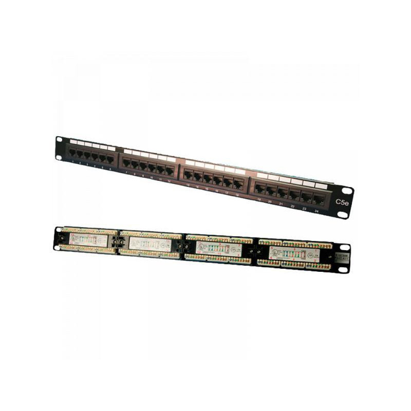 Panneau de brassage Logilink 19 CAT5e 24 ports non blindé NP0027 (Noir)