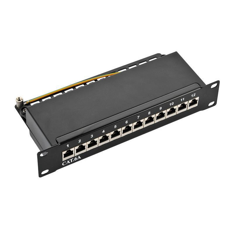 Panneau de brassage Logilink 10. Cat.6A STP 12 ports NP0052B (Noir