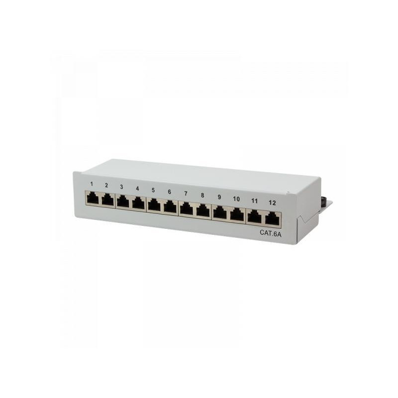 Panneau de brassage Logilink Cat.6A STP 12 ports NP0019 (Gris) Panneau de brassage Logilink Cat.6A STP 12 ports NP0019 (Gris)