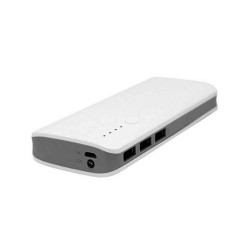 Batterie externe avec torche LED 12000mAh 3x USB (Blanc)