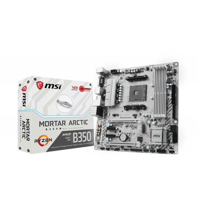 MSI B350M MORTAR ARCTIC AMD B350 Socket AM4 Micro ATX carte mère 7A37-001R MSI B350M MORTAR ARCTIC AMD B350 Socket AM4 Micro ATX carte mère 7A37-001R