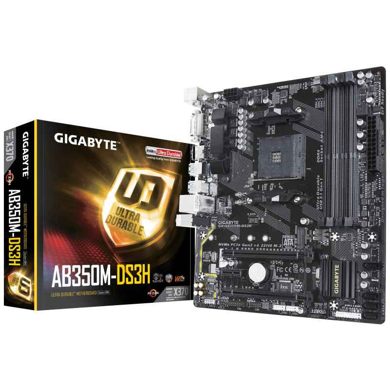 Carte mère Gigabyte AMD X370 Socket AM4 microATX GA-AB350M-DS3H