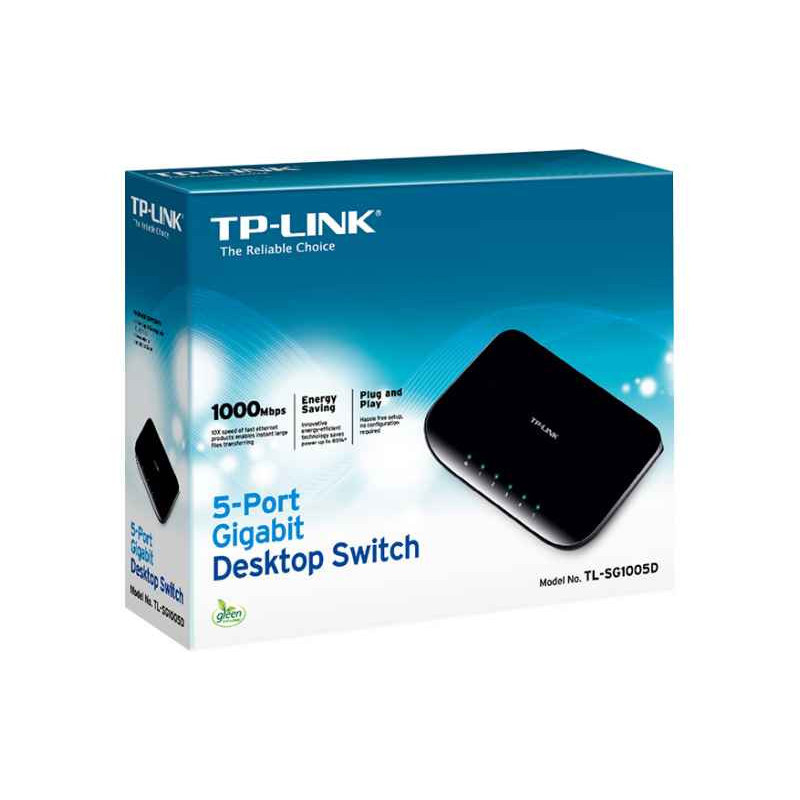Commutateur de réseau non géré TP-LINK Gigabit 10/100/1000 TL-SG1005D Commutateur de réseau non géré TP-LINK Gigabit 10/100/1000 TL-SG1005D