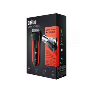 BRAUN Rasoir électrique Série 3 modèle 3030s avec protection (noir/rouge)