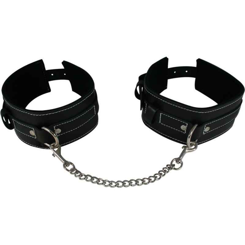 EDGE LEATHER ARM/THIGH CUFFS. LEDER ARM/BEIN FESSELN. SCHWARZ