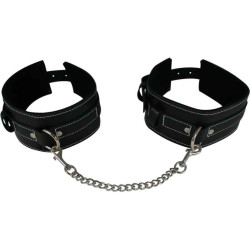 EDGE LEATHER ARM/THIGH CUFFS. LEDER ARM/BEIN FESSELN. SCHWARZ