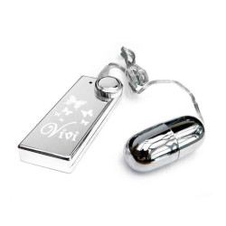 LONG LOVER VIBRO BULLET. TRANSPARENTES KABEL. SILBER. 10CM