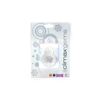 CLIMAX GEMS QUARTZ RING. VIBRO. MIT 4 MINI MAGNETEN. TPR. CLEAR