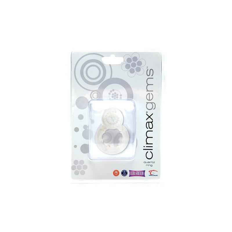 CLIMAX GEMS QUARTZ RING. VIBRO. MIT 4 MINI MAGNETEN. TPR. CLEAR CLIMAX GEMS QUARTZ RING. VIBRO. MIT 4 MINI MAGNETEN. TPR. CLEAR