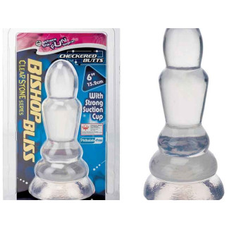 CLEAR STONE BISHOP BLISS PLUG. MIT SAUGFUSS. CLEAR. 15. 2CM