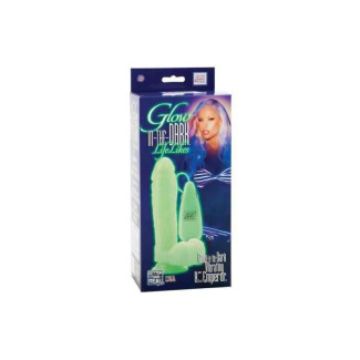 GLOW-IN-THE-DARK EMPEROR 8ZOLL COCK. VIBRO. MIT SAUGFUSS. 20CM