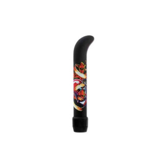 INKED G-VIBES MASSAGER. MIT TATOO. SCHWARZ. 16CM X 3CM